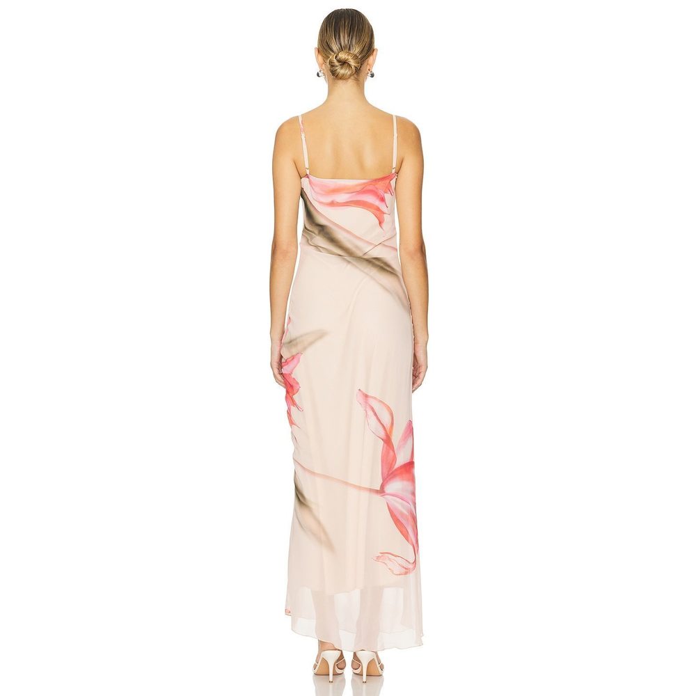 Like new Musier Paris Avina Dress in Nude With Rose Print pink floral maxi - Picture 7 of 14